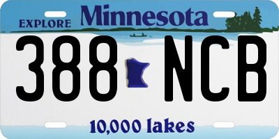 MN license plate 388NCB