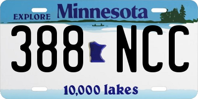 MN license plate 388NCC