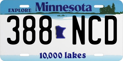 MN license plate 388NCD