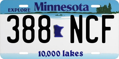 MN license plate 388NCF