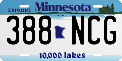 MN license plate 388NCG