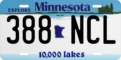 MN license plate 388NCL