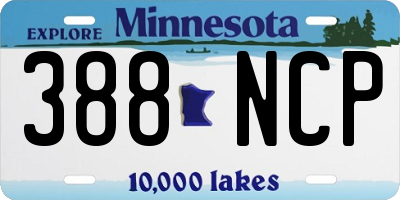 MN license plate 388NCP