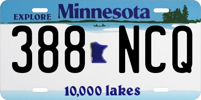 MN license plate 388NCQ