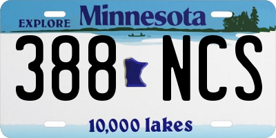 MN license plate 388NCS