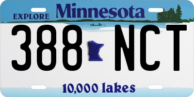MN license plate 388NCT