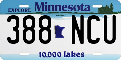 MN license plate 388NCU