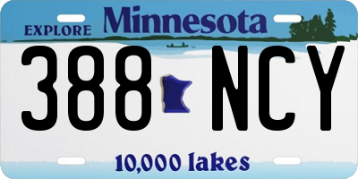 MN license plate 388NCY