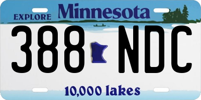 MN license plate 388NDC