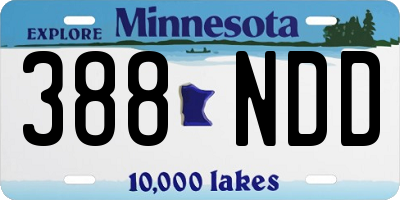 MN license plate 388NDD