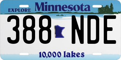 MN license plate 388NDE
