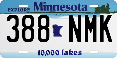 MN license plate 388NMK