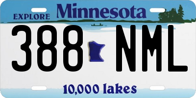 MN license plate 388NML