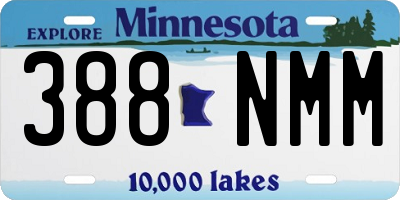 MN license plate 388NMM