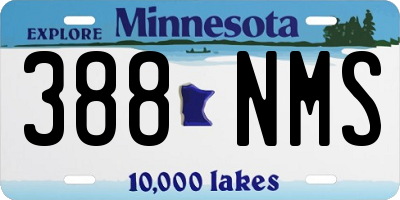 MN license plate 388NMS