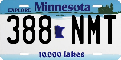 MN license plate 388NMT