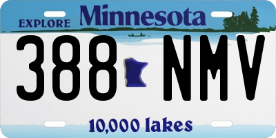 MN license plate 388NMV