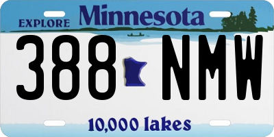 MN license plate 388NMW