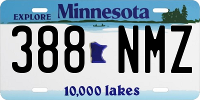 MN license plate 388NMZ