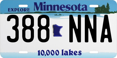 MN license plate 388NNA