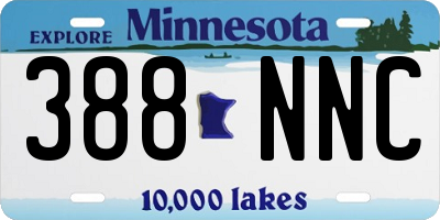 MN license plate 388NNC