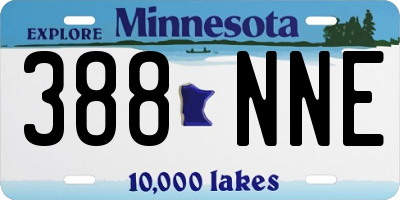 MN license plate 388NNE