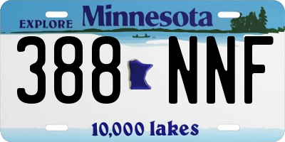 MN license plate 388NNF