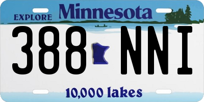 MN license plate 388NNI