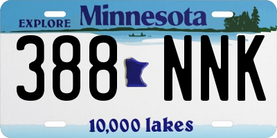 MN license plate 388NNK