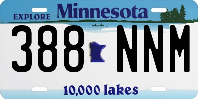 MN license plate 388NNM