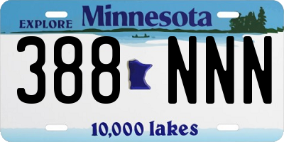 MN license plate 388NNN