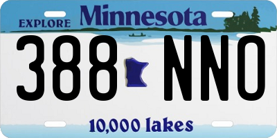 MN license plate 388NNO