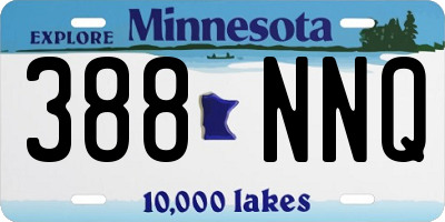 MN license plate 388NNQ