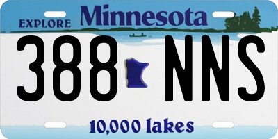 MN license plate 388NNS