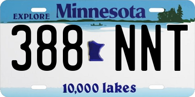 MN license plate 388NNT