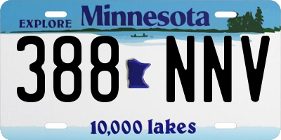 MN license plate 388NNV