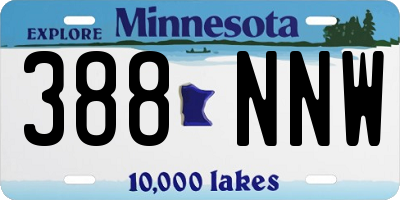 MN license plate 388NNW