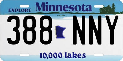 MN license plate 388NNY