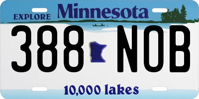 MN license plate 388NOB