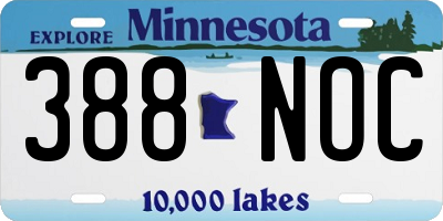 MN license plate 388NOC