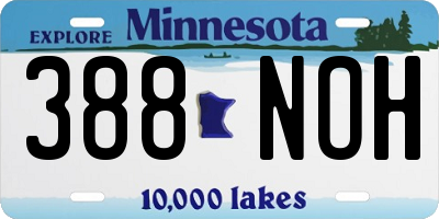 MN license plate 388NOH