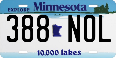MN license plate 388NOL