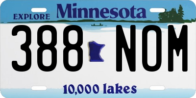 MN license plate 388NOM