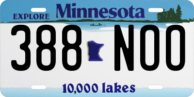 MN license plate 388NOO