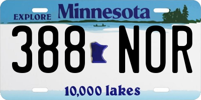 MN license plate 388NOR