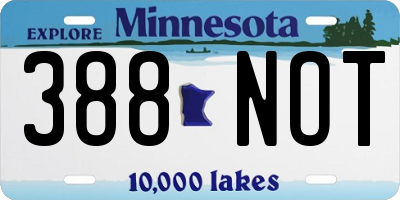 MN license plate 388NOT
