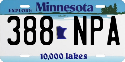 MN license plate 388NPA
