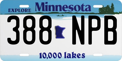 MN license plate 388NPB
