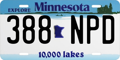 MN license plate 388NPD