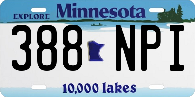 MN license plate 388NPI